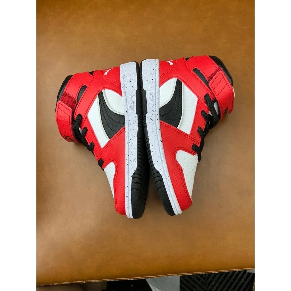 Puma Rebound Layup RCL Elvtd‎ V PS Kids 12C Red White Black Excellent High Top